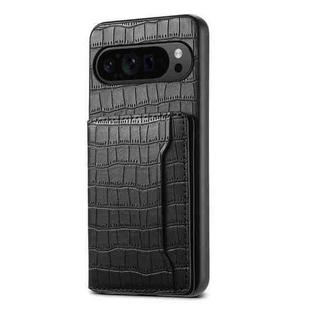 For Google Pixel 10 Pro / 10 Crocodile Texture Card Bag Design Full Coverage Phone Case(Black)