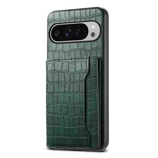 For Google Pixel 10 Pro XL Crocodile Texture Card Bag Design Full Coverage Phone Case(Green)