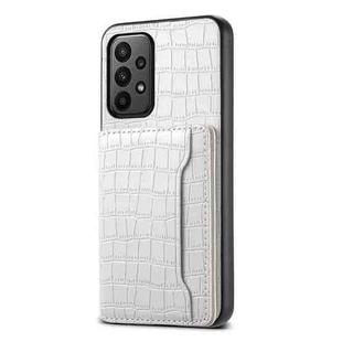 For Samsung Galaxy A23 Crocodile Texture Card Bag Design Full Coverage Phone Case(White)