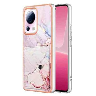 For Xiaomi 13 Lite 5G Marble Pattern IMD Card Slot Phone Case(Rose Gold)