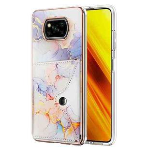 For Xiaomi Poco X3 NFC Marble Pattern IMD Card Slot Phone Case(Galaxy Marble White)