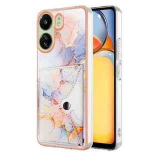 For Xiaomi Redmi 13C 4G Marble Pattern IMD Card Slot Phone Case(Galaxy Marble White)