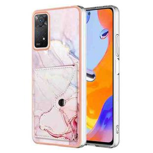 For Xiaomi Redmi Note 11 Pro 5G / 4G Global Marble Pattern IMD Card Slot Phone Case(Rose Gold)