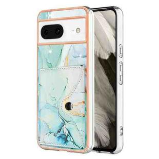 For Google Pixel 8 Marble Pattern IMD Card Slot Phone Case(Green)