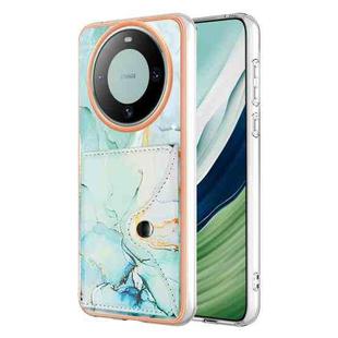 For Huawei Mate 60 Marble Pattern IMD Card Slot Phone Case(Green)