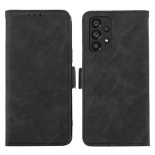 For Samsung Galaxy A23 5G / 4G ABEEL Frosted Magnetic RFID Leather Phone Case(Black)