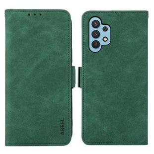 For Samsung Galaxy A32 4G ABEEL Frosted Magnetic RFID Leather Phone Case(Green)