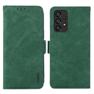 For Samsung Galaxy A33 5G ABEEL Frosted Magnetic RFID Leather Phone Case(Green)
