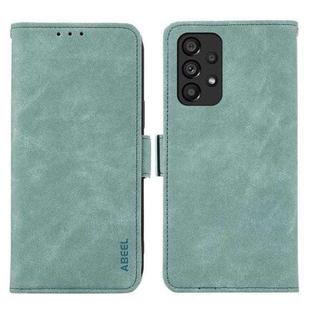 For Samsung Galaxy A52 5G / 4G ABEEL Frosted Magnetic RFID Leather Phone Case(Cyan)