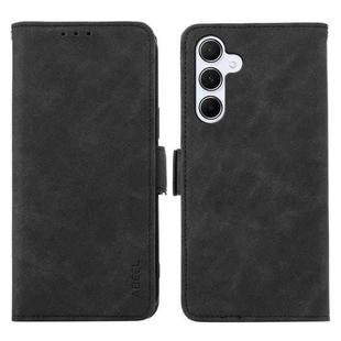 For Samsung Galaxy S23 FE 5G ABEEL Frosted Magnetic RFID Leather Phone Case(Black)