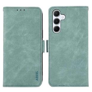 For Samsung Galaxy S23 FE 5G ABEEL Frosted Magnetic RFID Leather Phone Case(Cyan)
