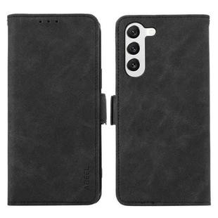 For Samsung Galaxy S23+ 5G ABEEL Frosted Magnetic RFID Leather Phone Case(Black)