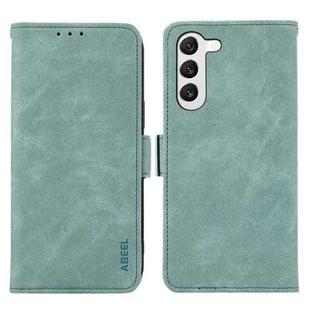 For Samsung Galaxy S23+ 5G ABEEL Frosted Magnetic RFID Leather Phone Case(Cyan)