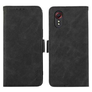 For Samsung Galaxy Xcover 7 ABEEL Frosted Magnetic RFID Leather Phone Case(Black)