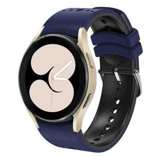 For Samsung Galaxy Watch 6 Two Color Silicone Watch Band(Blue Black)