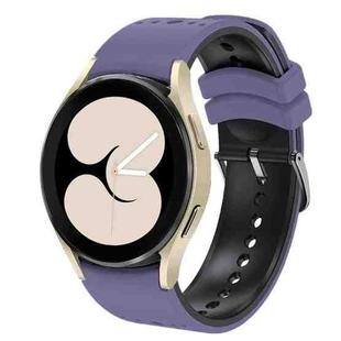 For Samsung Galaxy Watch 6 Two Color Silicone Watch Band(Purple Black)