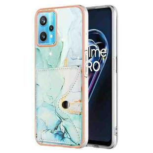 For Realme 9 Pro 5G Marble Pattern IMD Card Slot Phone Case(Green)