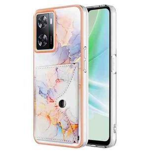 For Realme Narzo 50 5G Marble Pattern IMD Card Slot Phone Case(Galaxy Marble White)