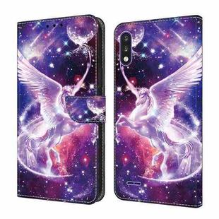 For LG K22/K22 + Crystal Painted Leather Phone case(Unicorn)