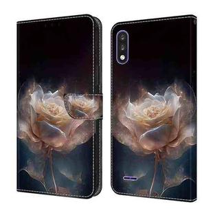 For LG K22/K22 + Crystal Painted Leather Phone case(Peony)