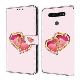 For LG K41S/K51S Crystal Painted Leather Phone case(Love Peach)