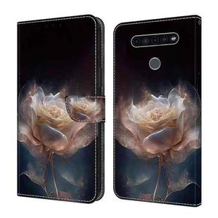 For LG K41S/K51S Crystal Painted Leather Phone case(Peony)