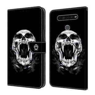 For LG K51 Crystal Painted Leather Phone case(Skull)