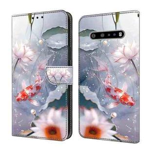 For LG V60 ThinQ 5G Crystal Painted Leather Phone case(Koi)