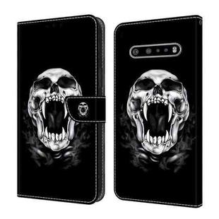 For LG V60 ThinQ 5G Crystal Painted Leather Phone case(Skull)