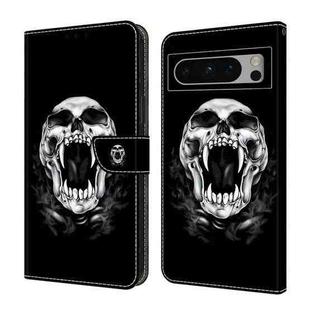 For Google Pixel 6 Pro Crystal Painted Leather Phone case(Skull)