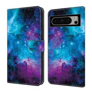 For Google Pixel 6 Pro Crystal Painted Leather Phone case(Starry Sky)