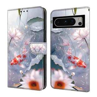 For Google Pixel 7 5G Crystal Painted Leather Phone case(Koi)