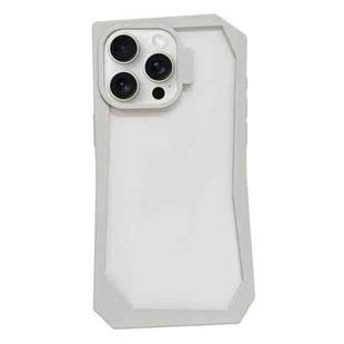 For iPhone 15 Pro Creative Irregular Frame Shockproof Phone Case(White)