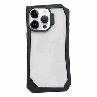 For iPhone 14 Pro Creative Irregular Frame Shockproof Phone Case(Black)