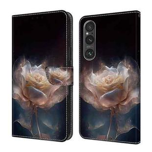 For Sony Xperia 1 IV Crystal Painted Leather Phone case(Peony)