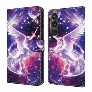 For Sony Xperia 1 V Crystal Painted Leather Phone case(Unicorn)