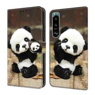For Sony Xperia 5 III Crystal Painted Leather Phone case(Panda)