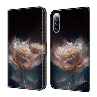 For Sony Xperia 10 III Crystal Painted Leather Phone case(Peony)