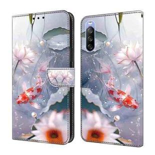 For Sony Xperia 10 V Crystal Painted Leather Phone case(Koi)