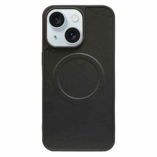 For iPhone 15 2 in 1 MagSafe Magnetic Silicone Leather Phone Case(Black)