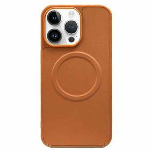 For iPhone 14 Pro 2 in 1 MagSafe Magnetic Silicone Leather Phone Case(Brown)