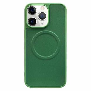 For iPhone 11 Pro Max 2 in 1 MagSafe Magnetic Silicone Leather Phone Case(Green)