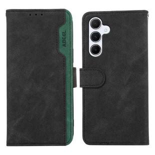 For Samsung Galaxy S24+ 5G ABEEL Color Block Magnetic RFID Leather Phone Case(Black-Green)