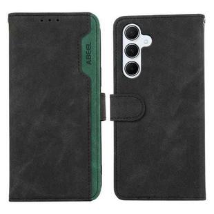 For Samsung Galaxy S24 5G ABEEL Color Block Magnetic RFID Leather Phone Case(Black-Green)