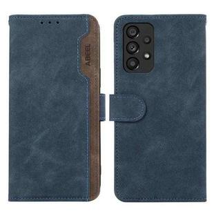 For Samsung Galaxy A23 5G / 4G ABEEL Color Block Magnetic RFID Leather Phone Case(Blue-Brown)