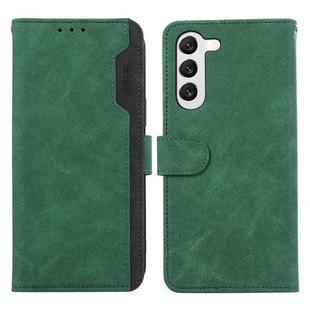 For Samsung Galaxy S23+ 5G ABEEL Color Block Magnetic RFID Leather Phone Case(Green-Black)