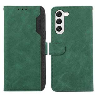 For Samsung Galaxy S23 5G ABEEL Color Block Magnetic RFID Leather Phone Case(Green-Black)