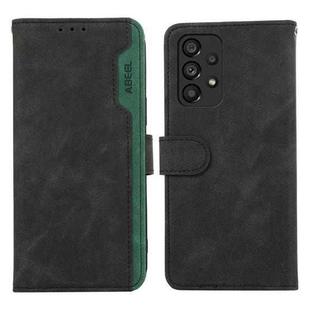 For Samsung Galaxy A53 5G ABEEL Color Block Magnetic RFID Leather Phone Case(Black-Green)