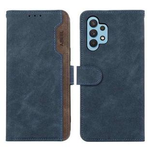 For Samsung Galaxy A32 4G ABEEL Color Block Magnetic RFID Leather Phone Case(Blue-Brown)