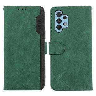 For Samsung Galaxy A32 4G ABEEL Color Block Magnetic RFID Leather Phone Case(Green-Black)